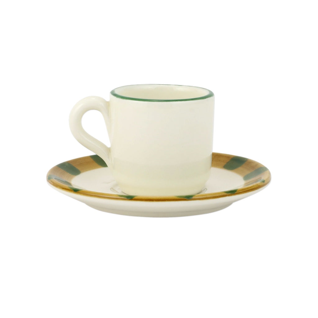 Vietri Assorted Old St. Nick Espresso Cups and Saucers - 4-Piece Set