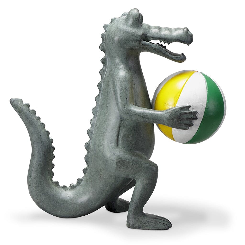 SPI Aluminum Garden and Beach Decorative Playful Alligator Sculpture