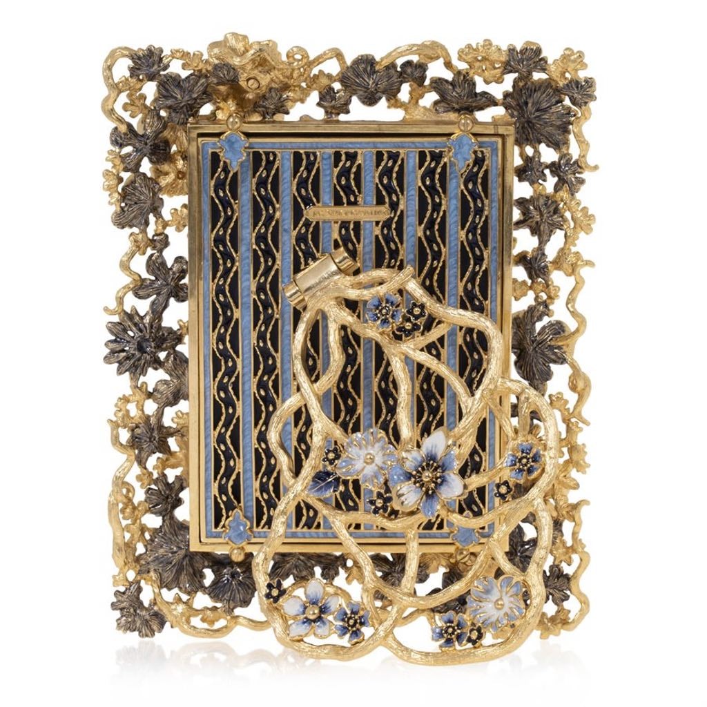 Jay Strongwater Hand - Enameled 5 X 7 Ophelia Cluster Flower Frame in Delft Garden Style