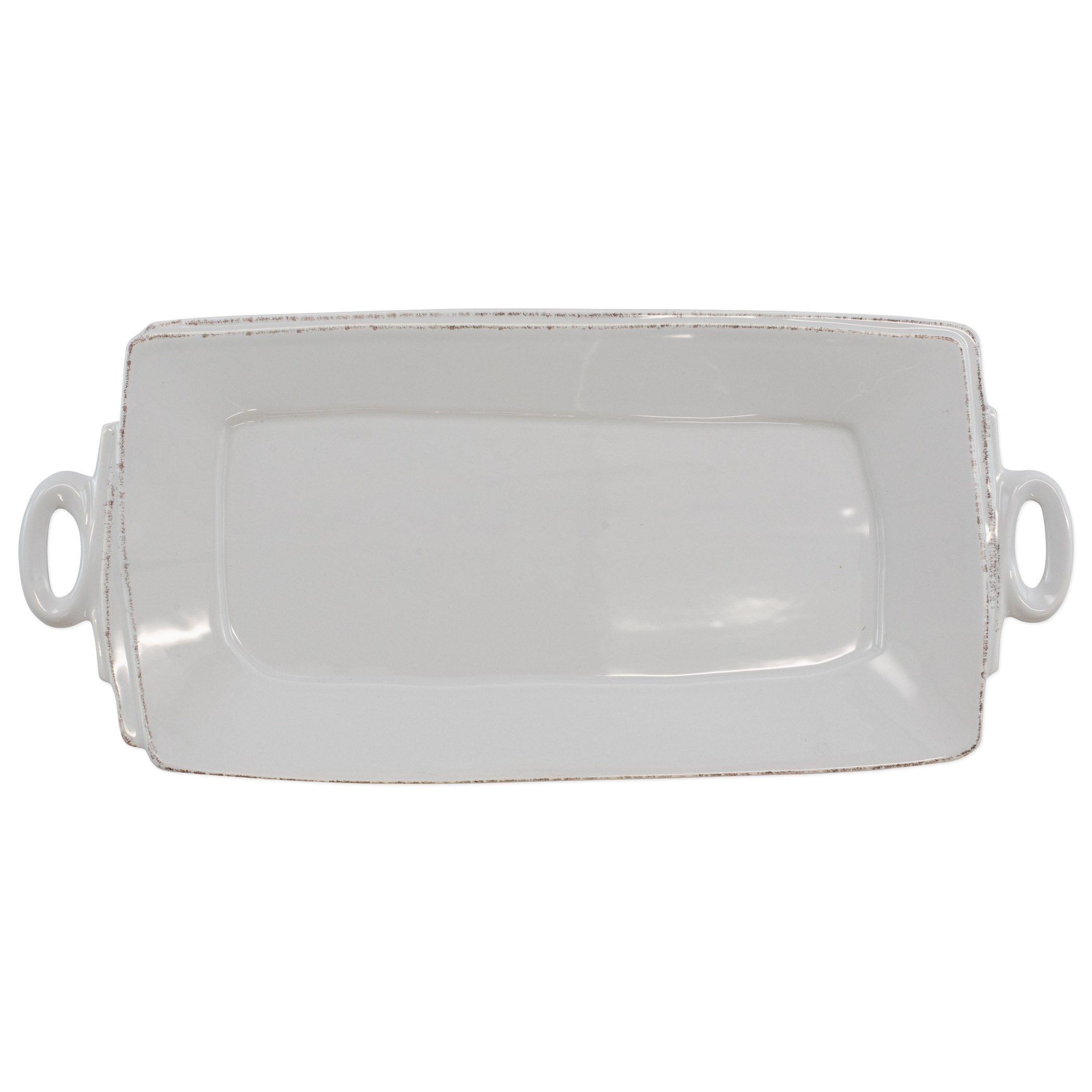Vietri Hand - crafted Lastra Pattern Rectangular Platter with Handles for Italian - style Dining
