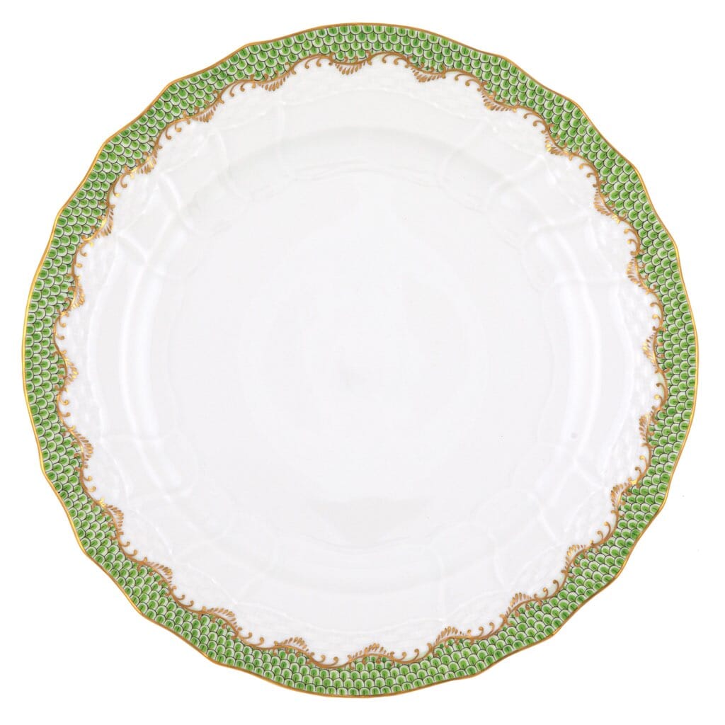 Herend's Timeless Fish Scale Pattern 11-Inch Service Plate with 24K Gold Accents