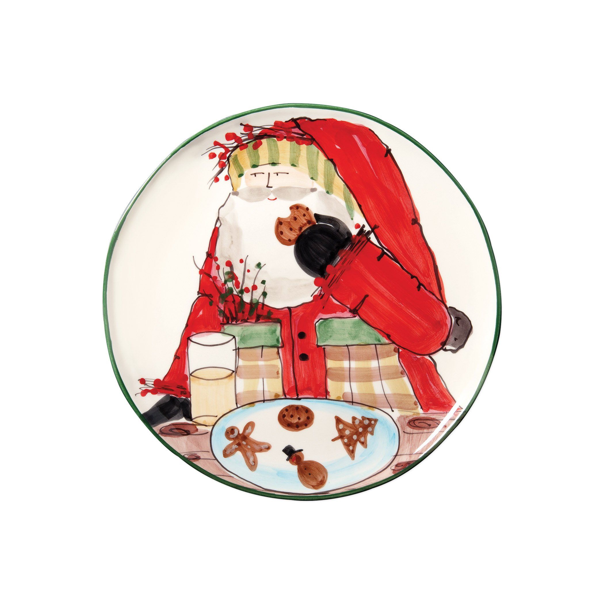 Handmade Vietri Old St. Nick Decorative Cookie Plate