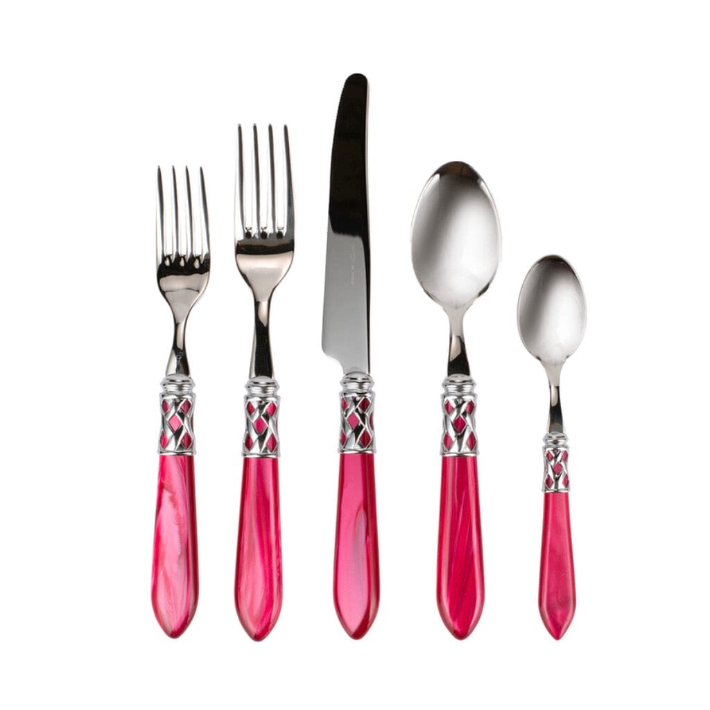 Vietri Aladdin Brilliant Stainless Steel Five-Piece Dinnerware Place Setting