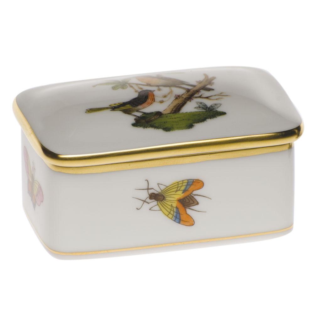 Handmade and Hand - painted Herend Rectangular Porcelain Box