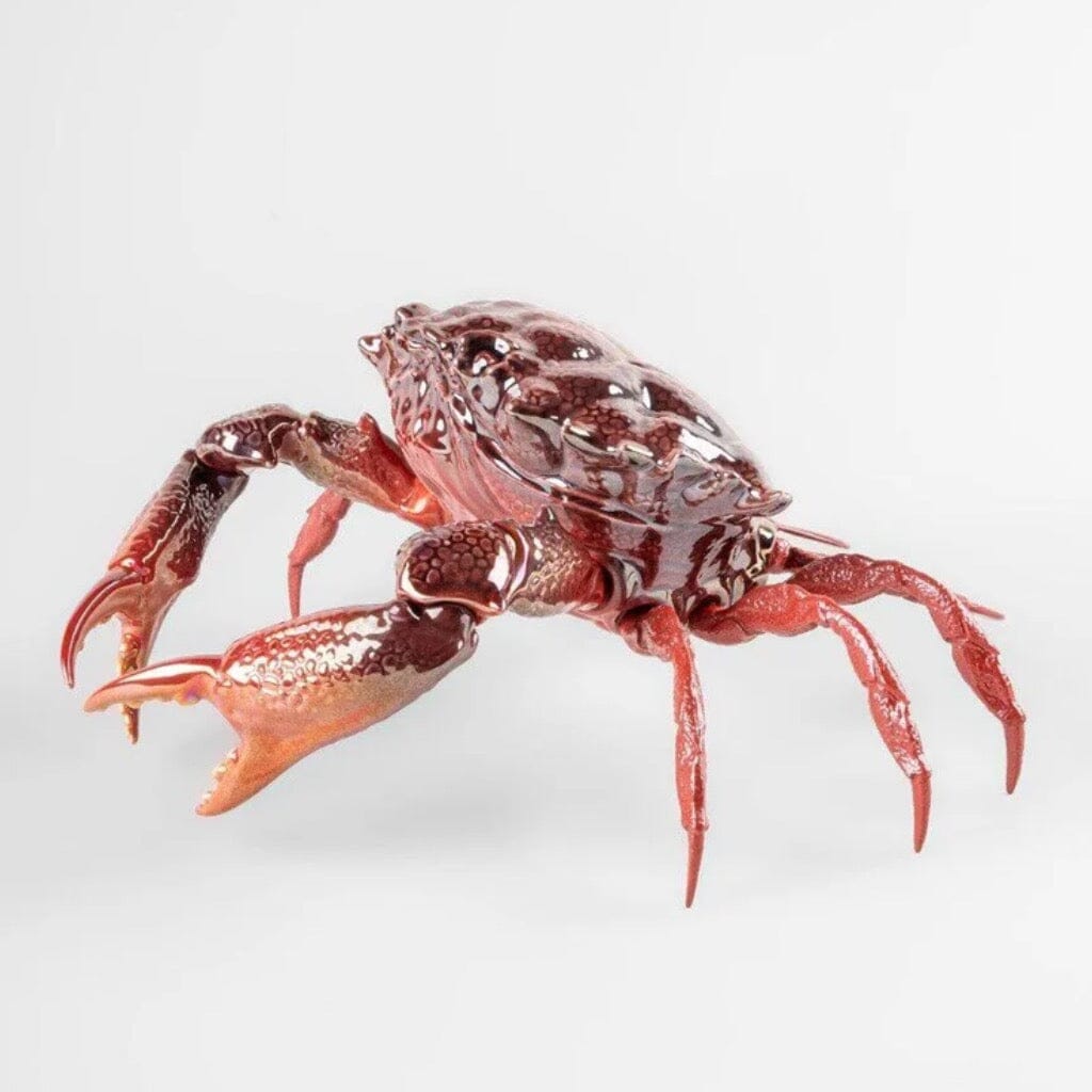 Stunning Red Lladro Handmade Porcelain Crab Figurine