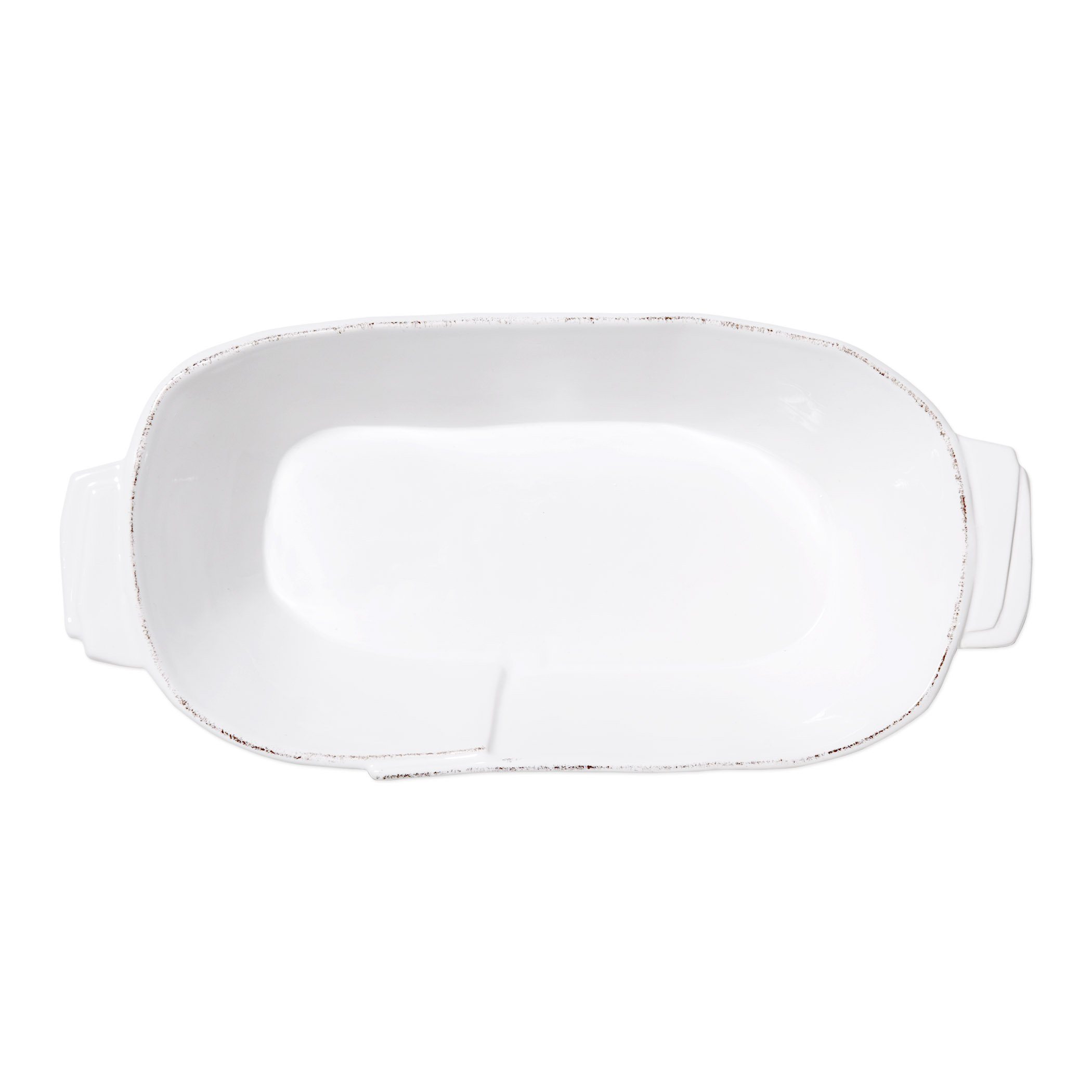 Vietri Medium-Sized White Au Gratin Dish in the Lastra Pattern
