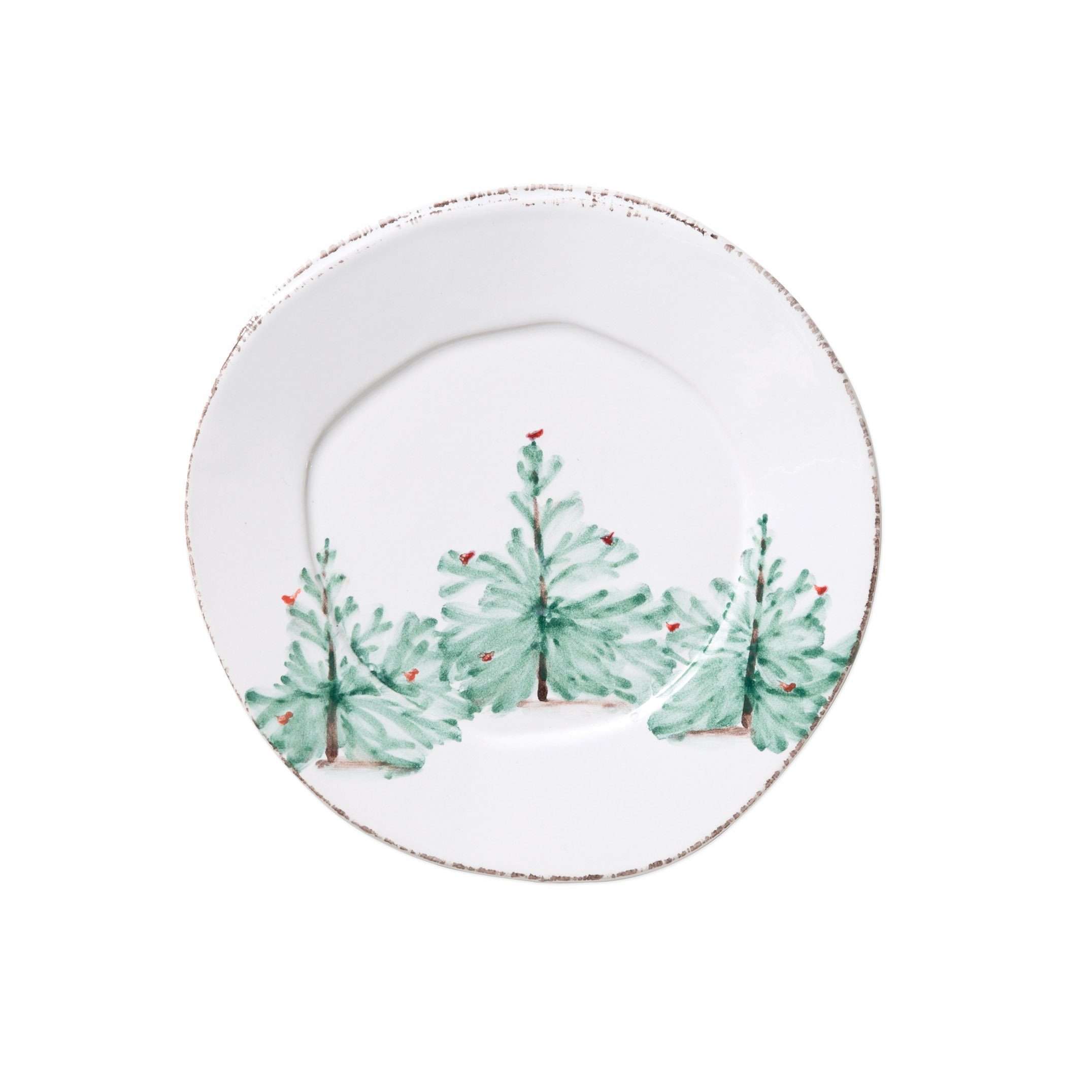 Vietri Hand - painted Italian Stoneware Lastra Holiday Salad Plate, 8.75' Diameter