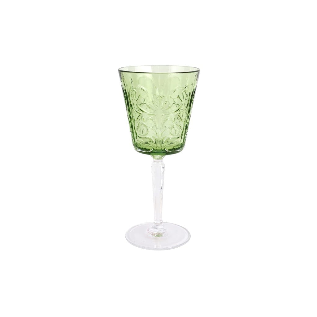 Vietri Handmade Barocco-Style 8 oz Wine Glass with Intricate Etchings