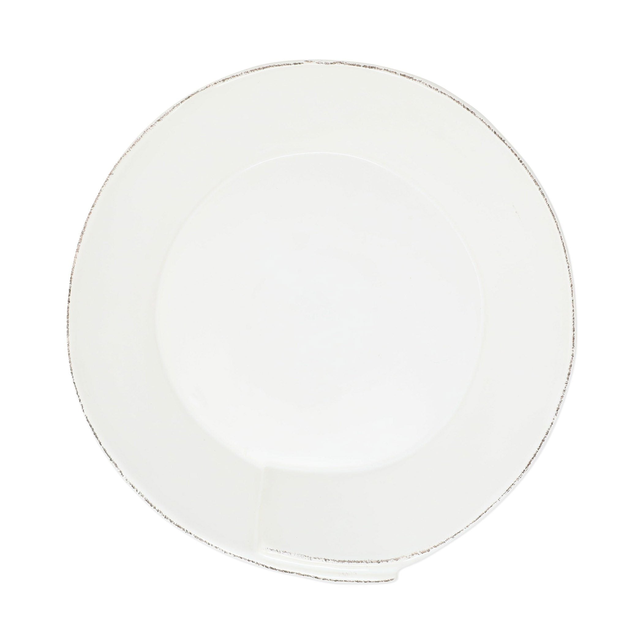 Vietri White Medium Shallow Hand - crafted Lastra Serving Bowl