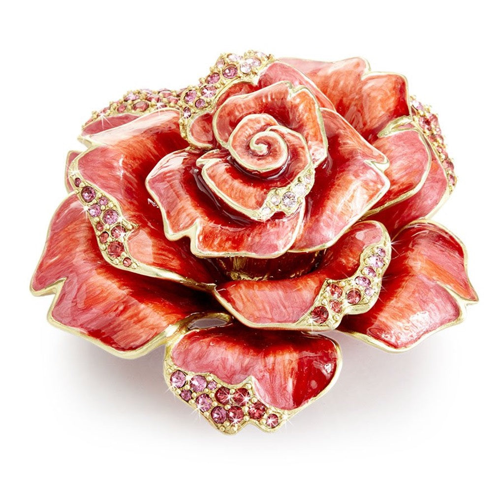 Jay Strongwater Hand - Enameled 14K Gold Rosie Rose Table Decor with Swarovski Crystals