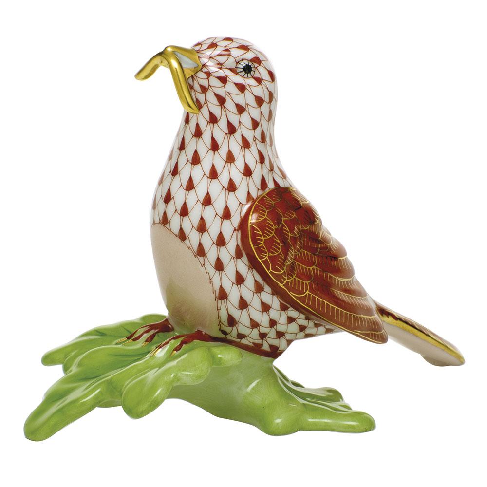 Handmade Herend Early Bird Gets The Worm Porcelain Figurine
