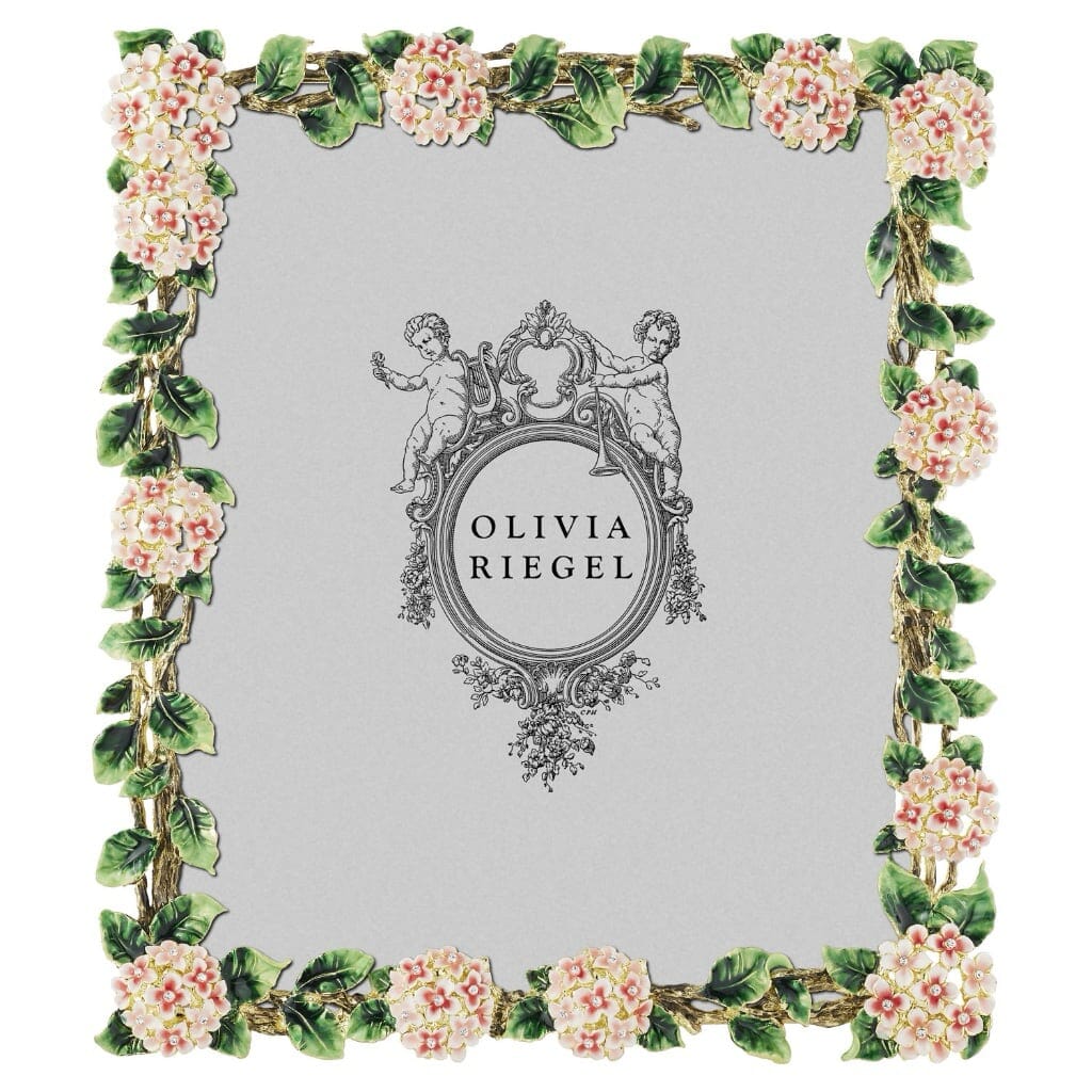 Luxurious Olivia Riegel 8 x 10 Picture Frame with Pink Lantana Design