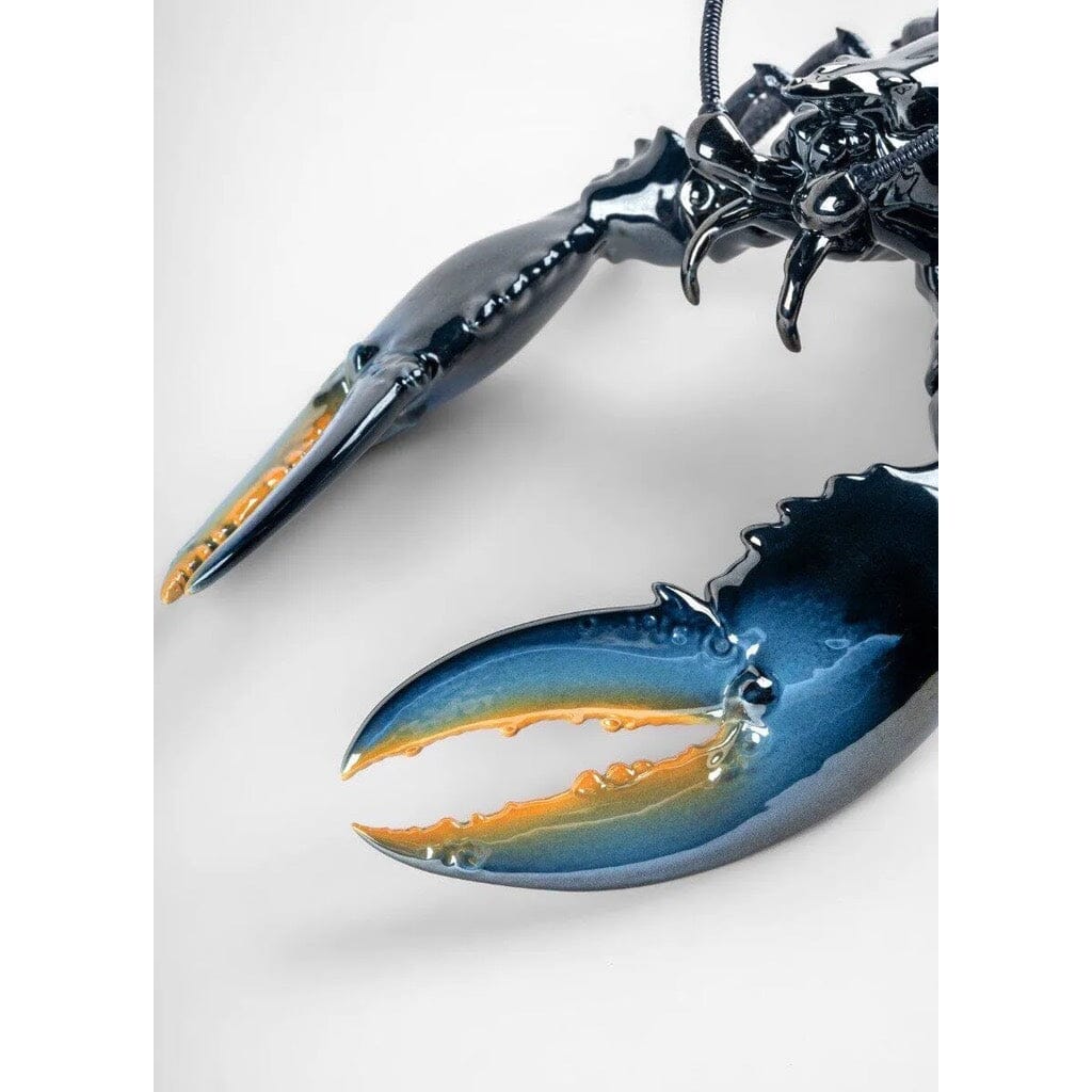 Blue Lladro Handmade Porcelain Lobster Figurine - A Stunning Art Piece