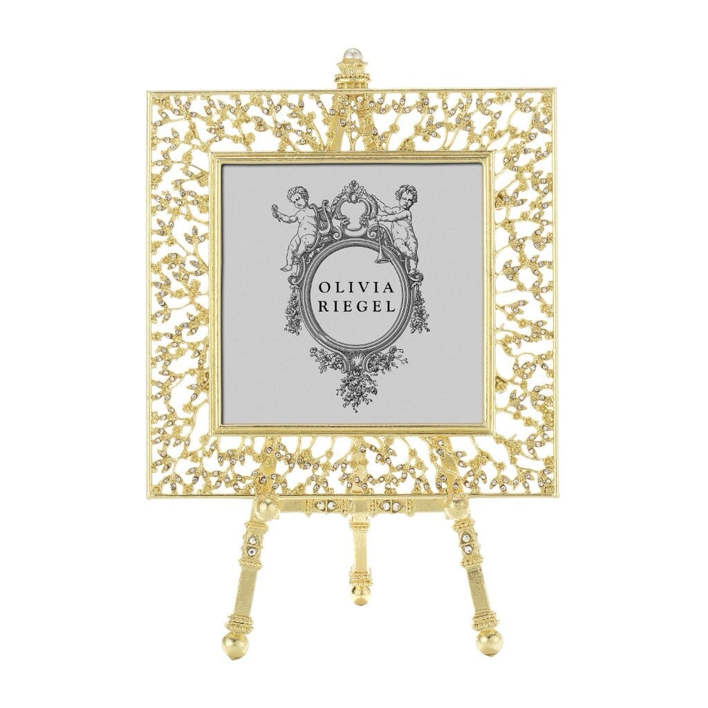Luxury Olivia Riegel Gold Isadora 4x4 Photo Frame with Decorative Easel