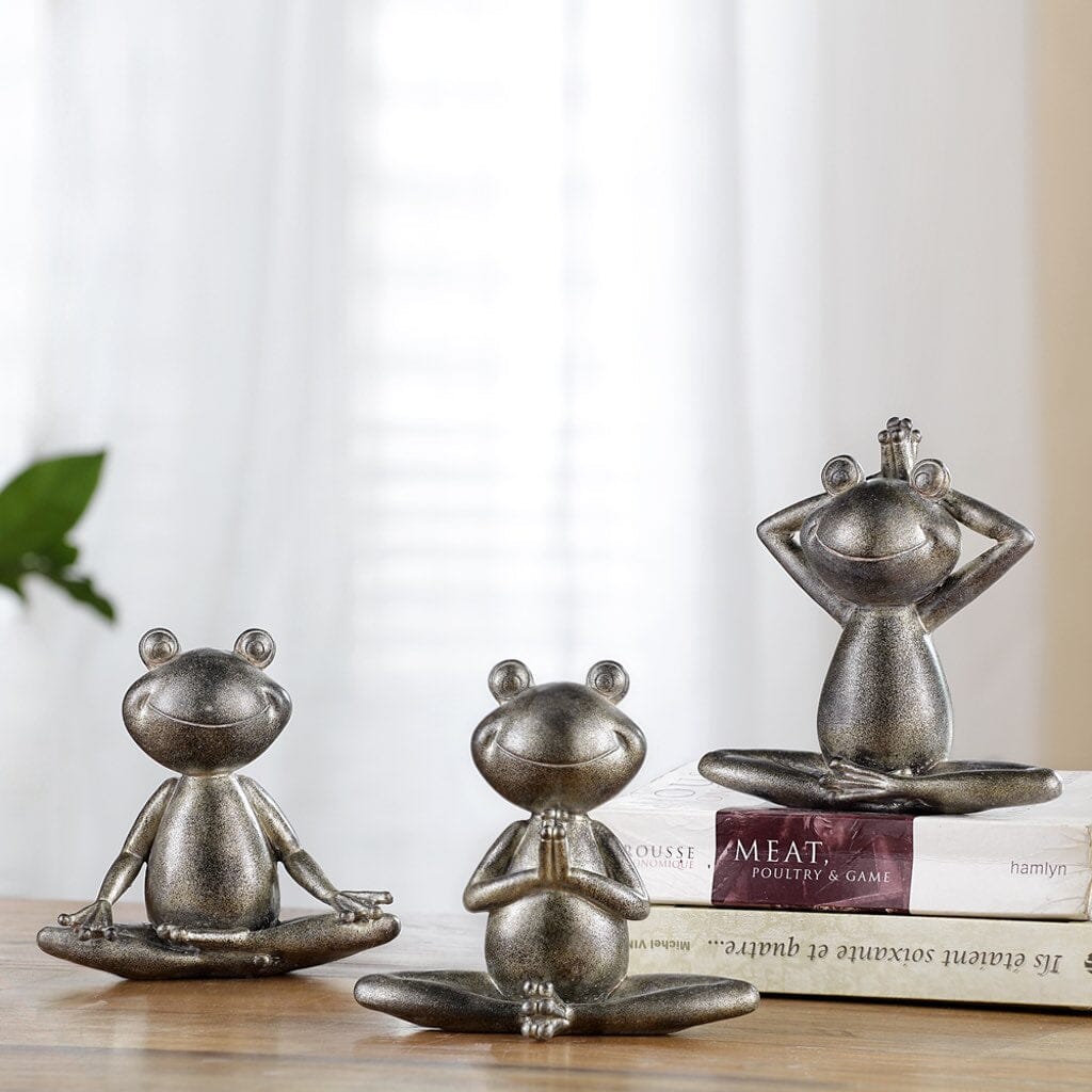 SPI Home Junior Collection - Set of Three Yoga Frog Statues