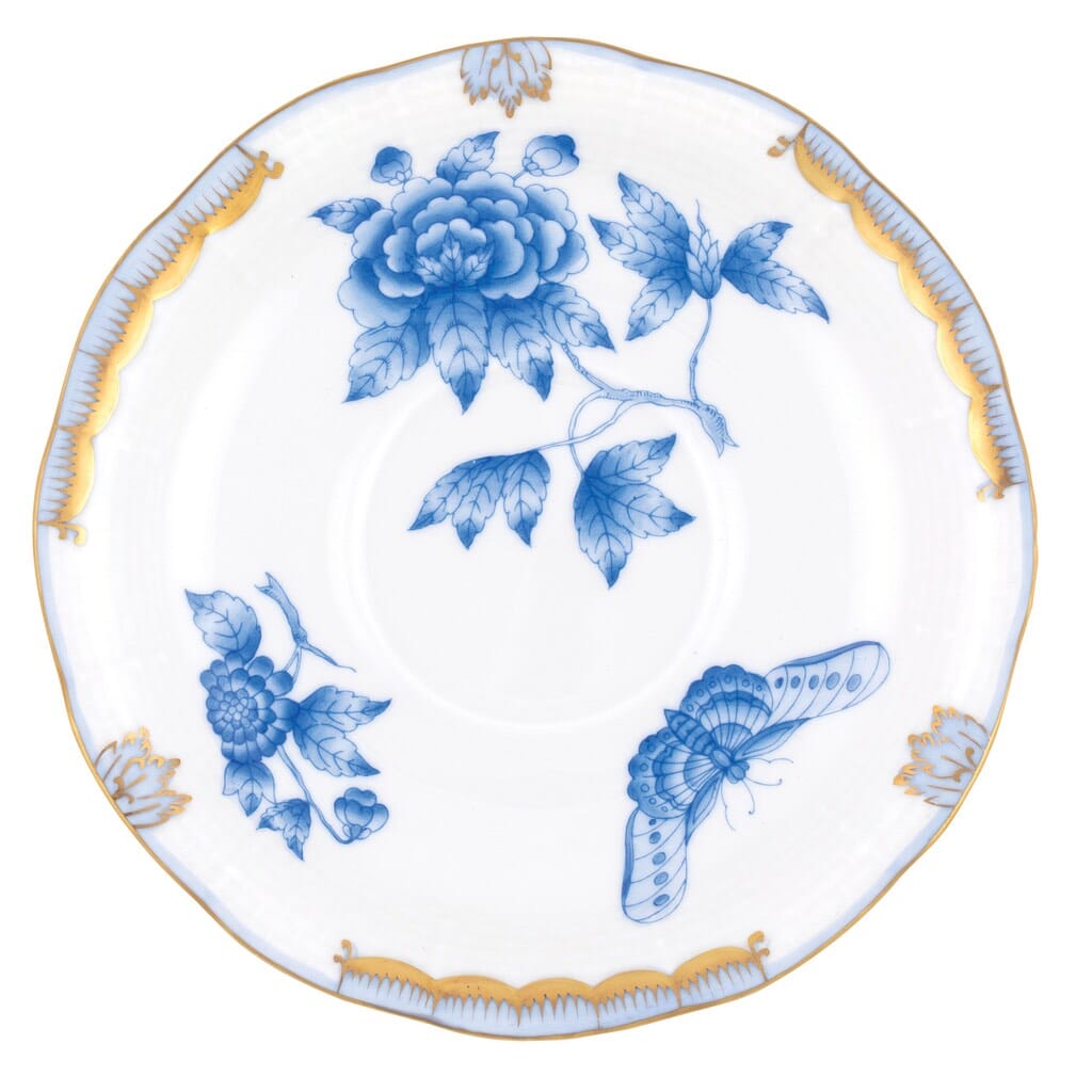 Herend Fortuna Single - Color Tea Saucer with 24K Gold Accents