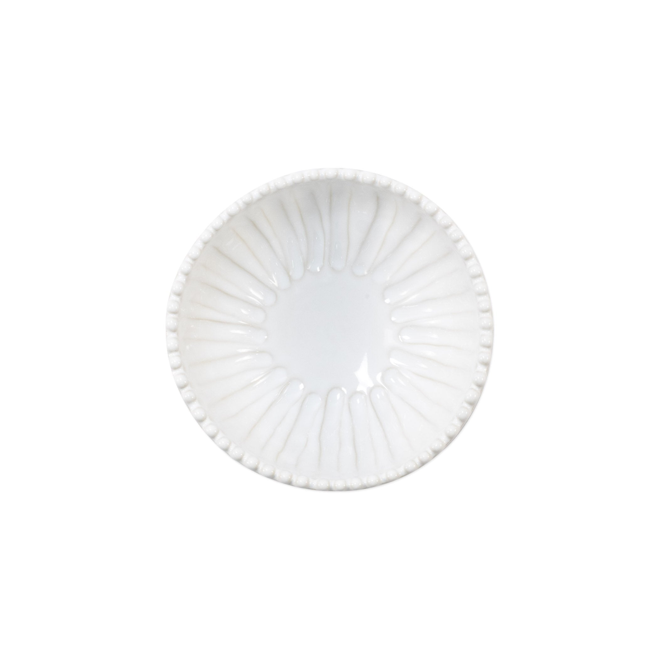 Vietri Handmade White Incanto Stone Stripe Footed Bowl