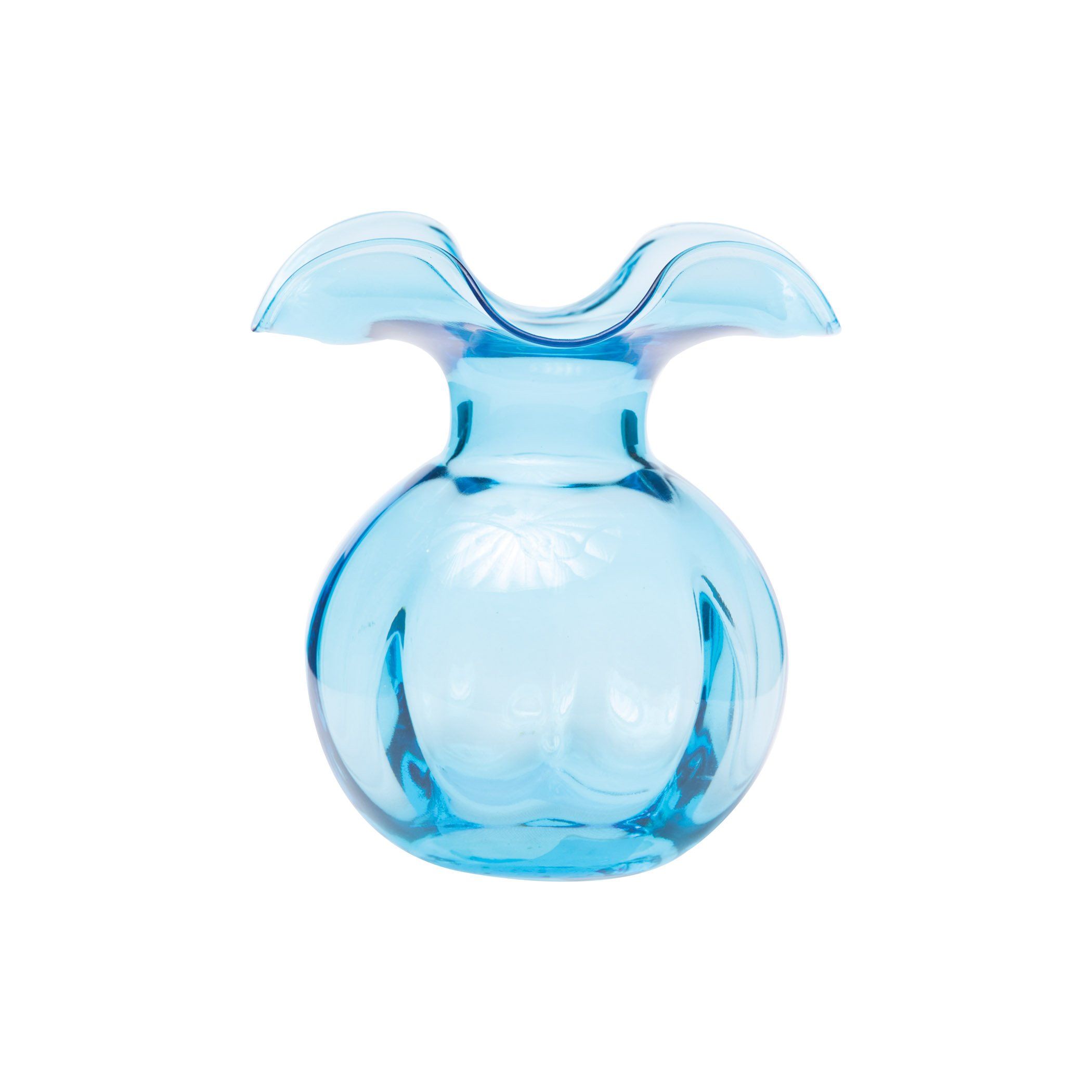 Vietri Aqua Glass Bud Vase Inspired by the Delicate Hibiscus Flower