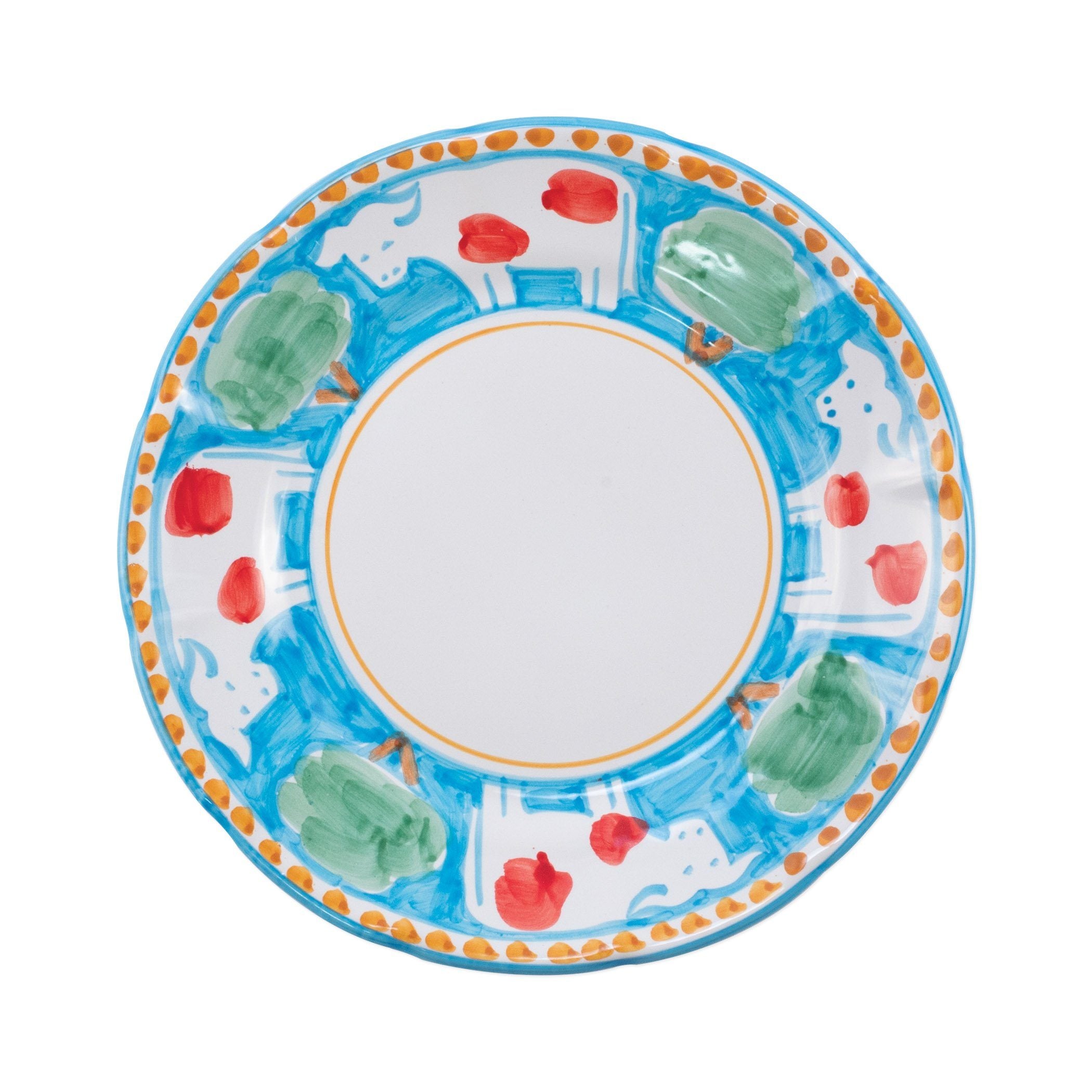 Vietri Hand - painted Campagna Mucca 10 - inch Dinner Plate