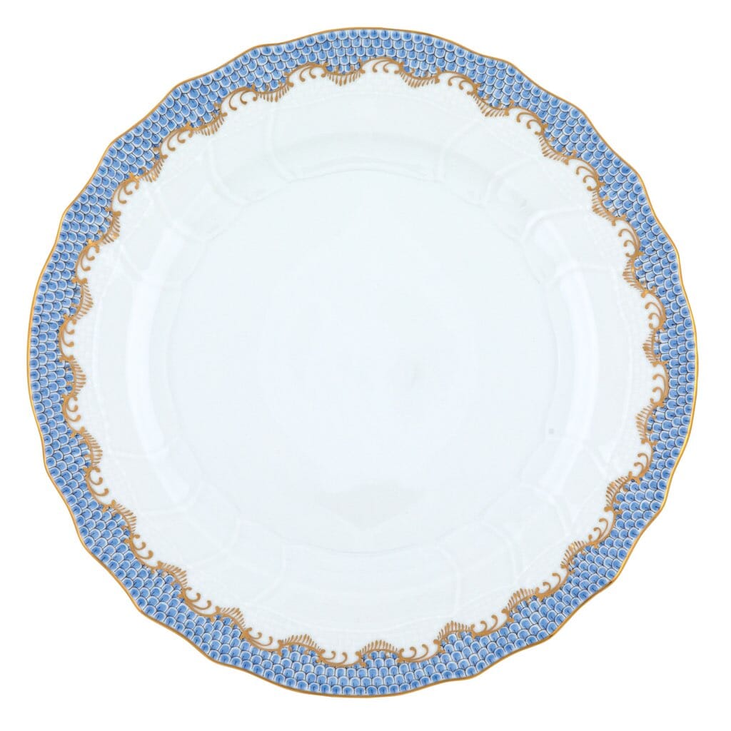 Herend Versatile Fish Scale Dinner Plate with 24K Gold Accents