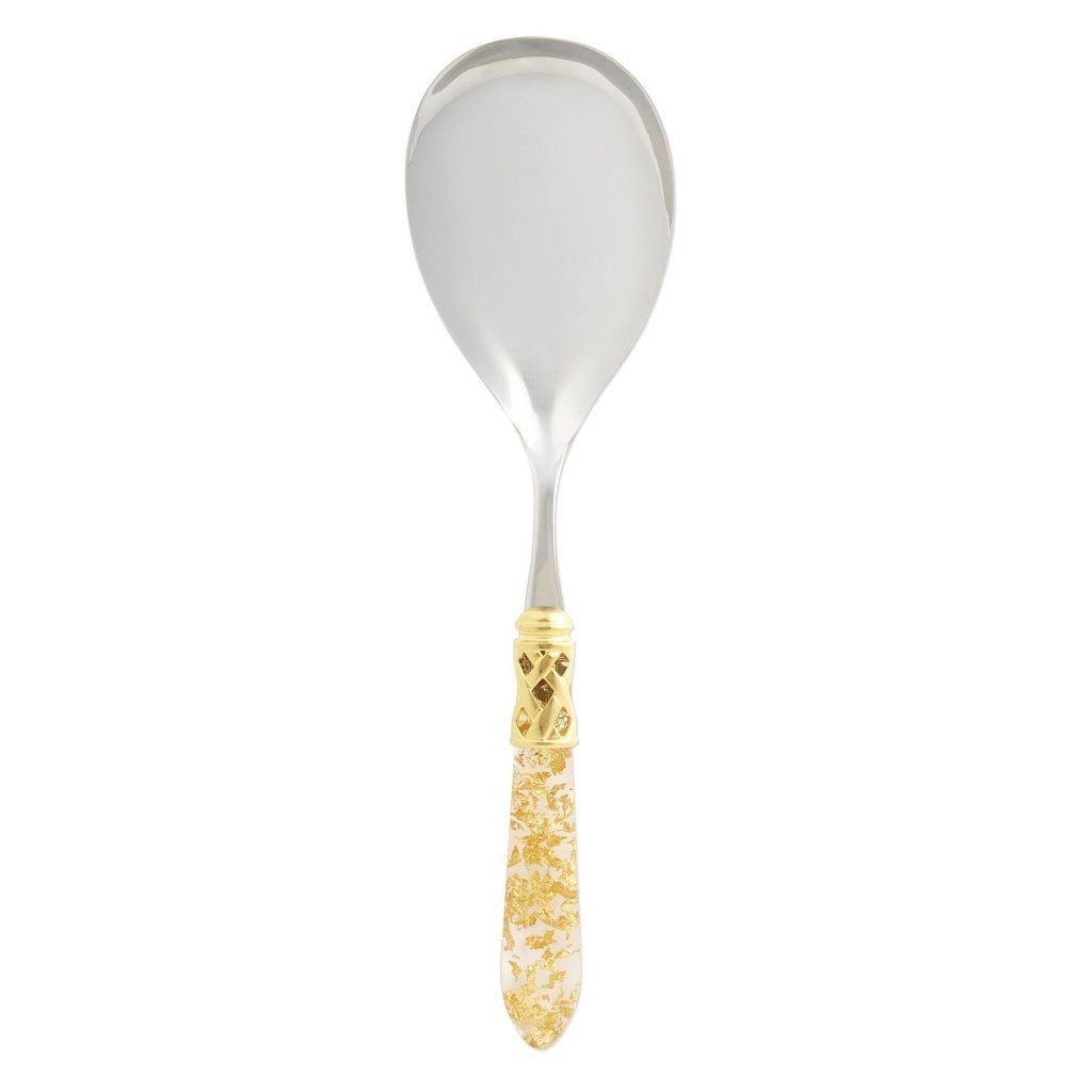 Vietri Aladdin Elegant Shiny Chrome Finish Stainless Steel Serving Spoon