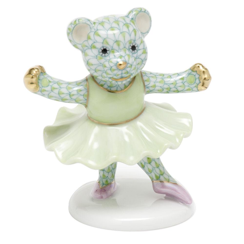 Exquisite Handmade Herend Ballerina Bear Porcelain Figurine
