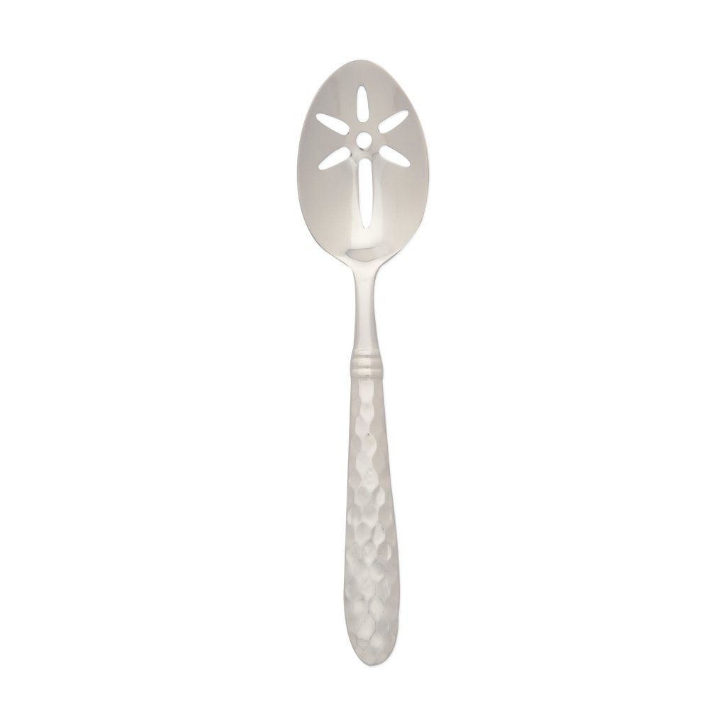 Vietri Martellato 9-Inch Handmade 18/10 Stainless Steel Slotted Serving Spoon