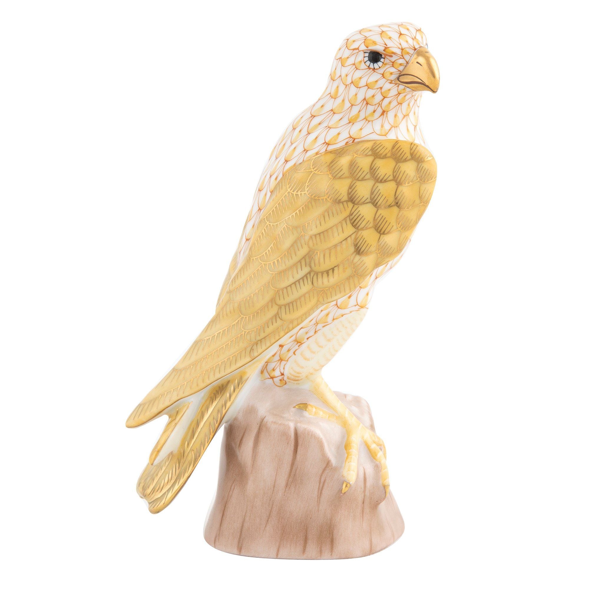 Exquisite Hand - painted Herend Falcon Porcelain Figurine
