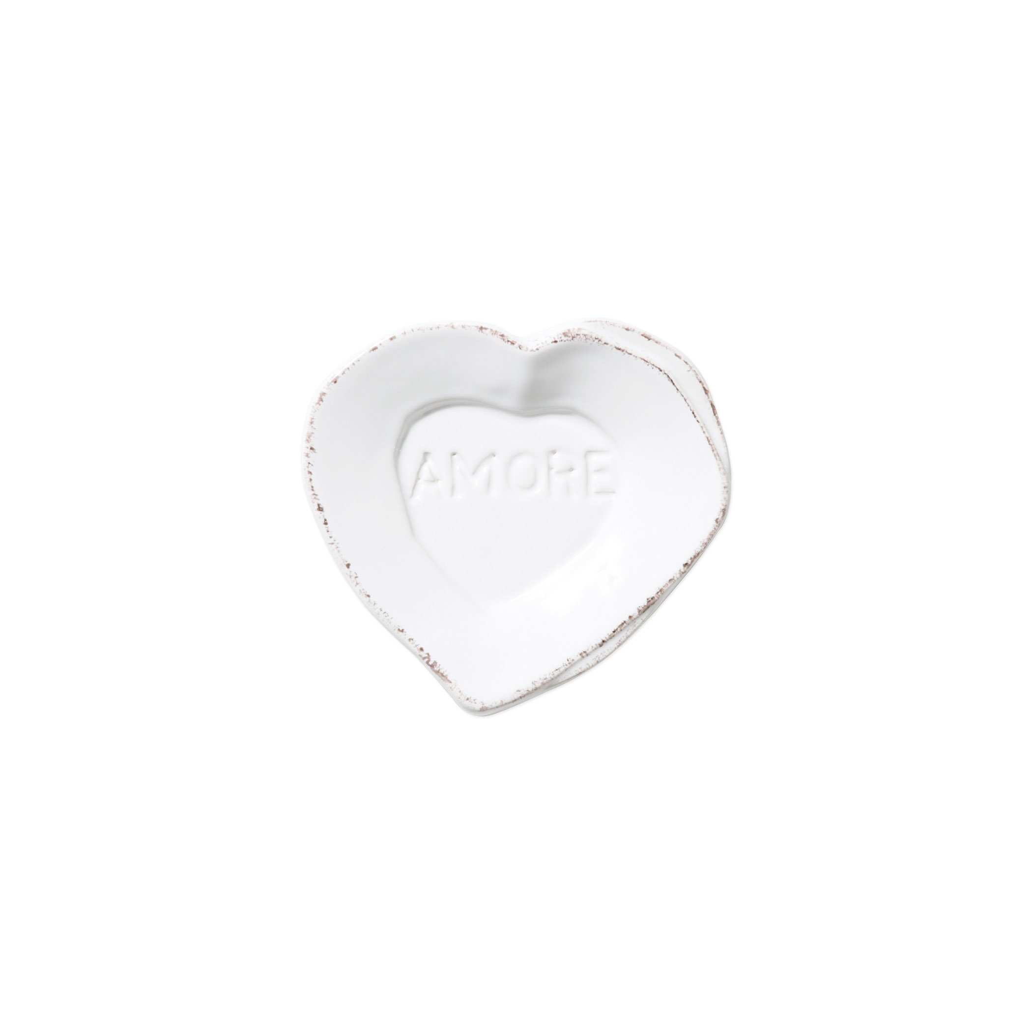 Vietri Italian Handmade Mini Heart-shaped Amore Plate from Lastra Pattern