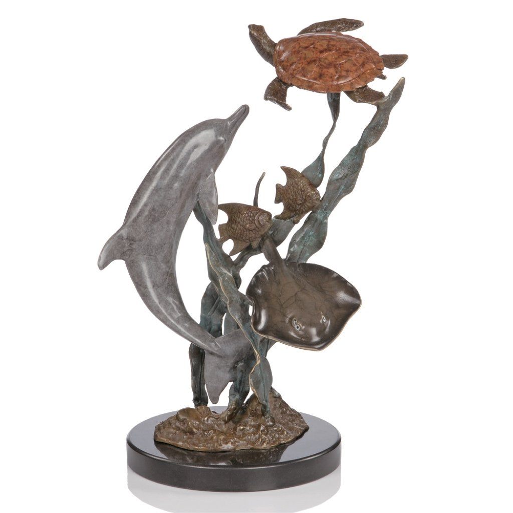 Handcrafted Brass SPI Gallery Ocean Playmates Sculpture for Coastal Decor