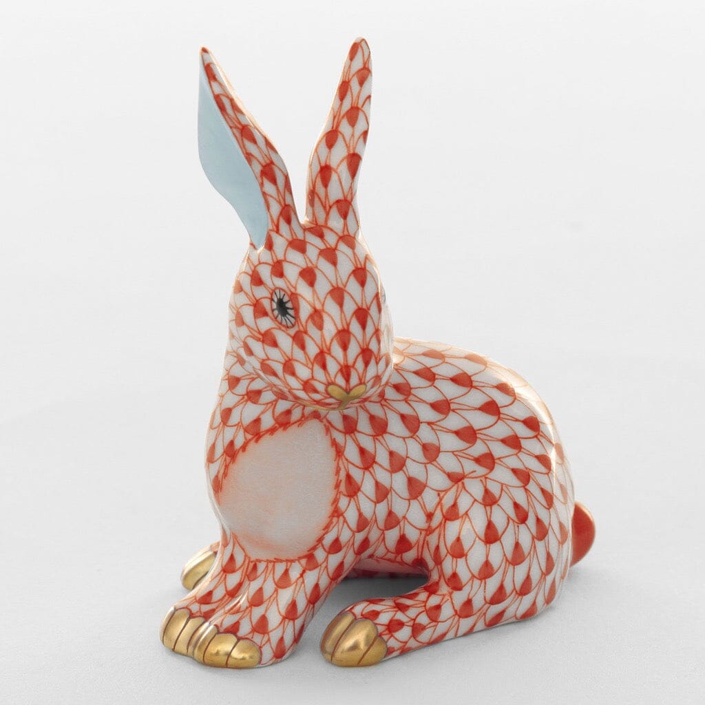 Charming Herend Hand - painted Porcelain Snowshoe Hare Figurine for Collectors