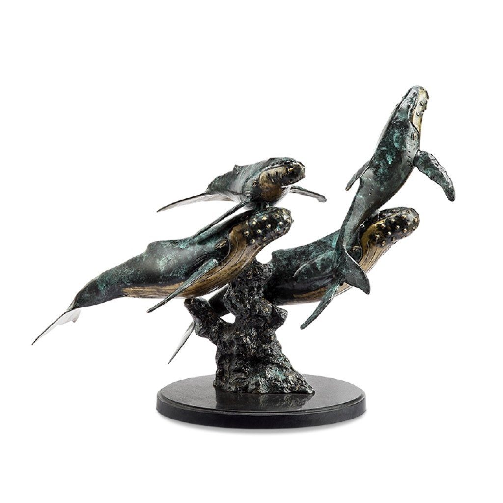 2019 Handcrafted Brass SPI Gallery Humpback Quartet Underwater Sculpture
