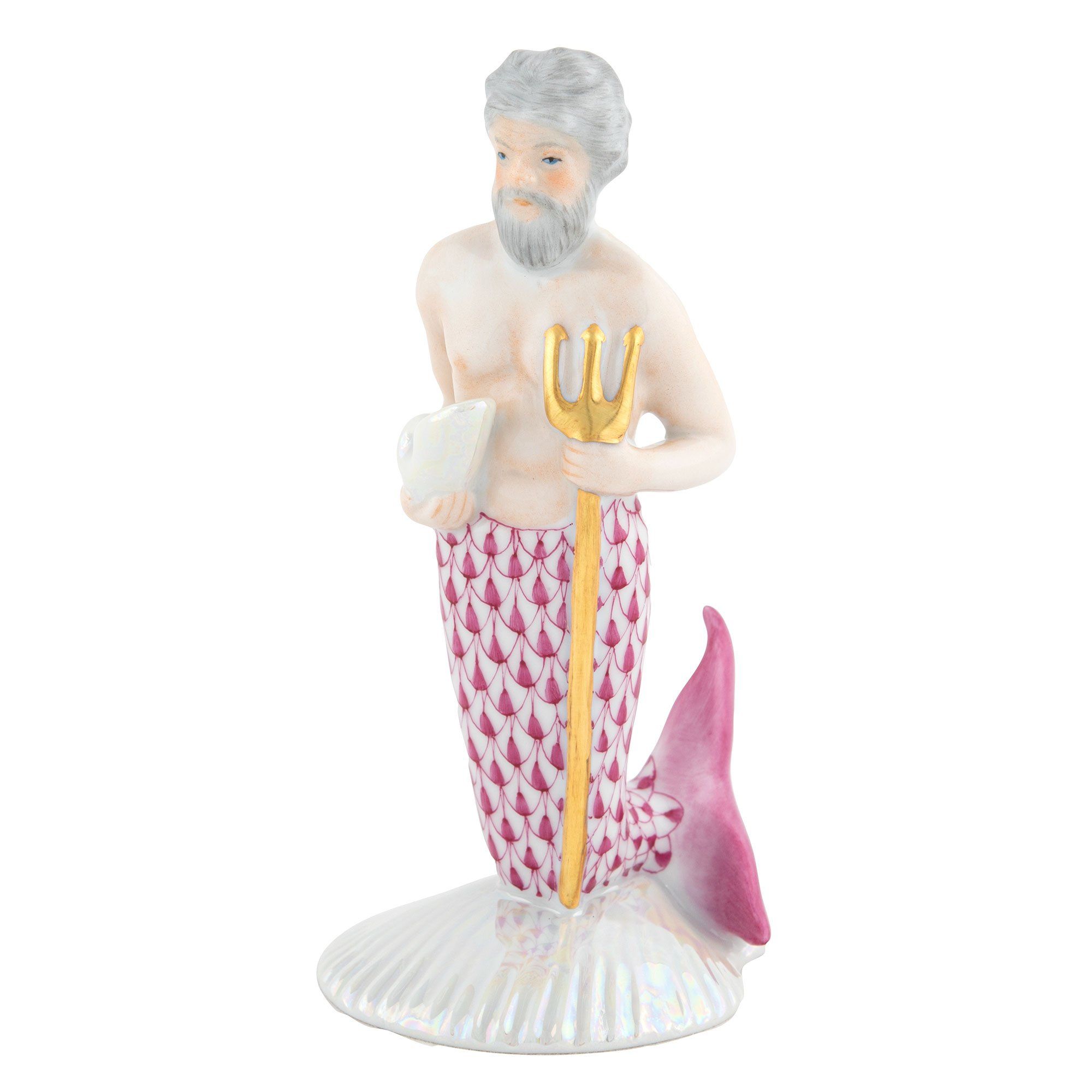 Exquisite Handmade Herend Neptune Porcelain Figurine