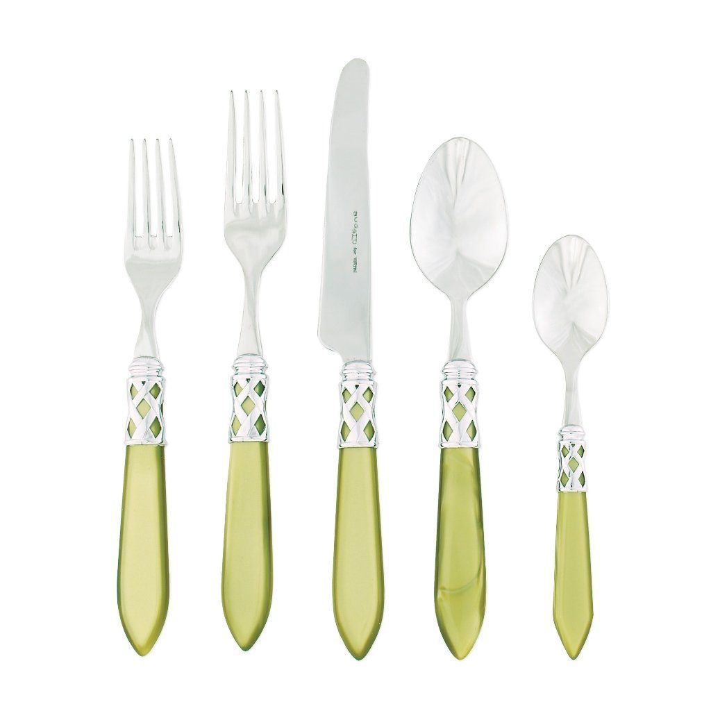 Vietri Aladdin Brilliant Stainless Steel Five-Piece Dinnerware Place Setting