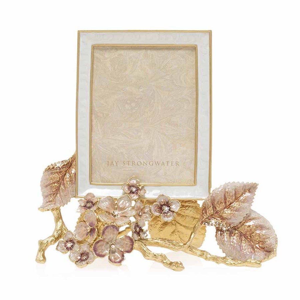 Jay Strongwater Colbie Hydrangea 3 x 4 Picture Frame - Ideal for Boudoir Decor