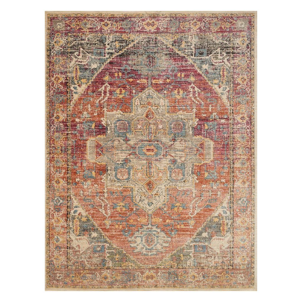 Loloi Javari JV 08 Durable Berry Sunrise Power - Loomed Area Rug