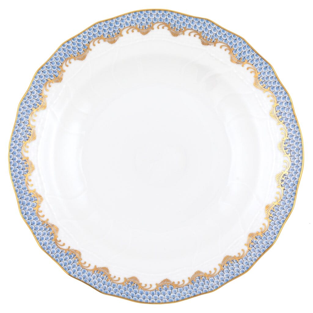 Exquisite Herend Dessert Plate with Fish Scale Pattern