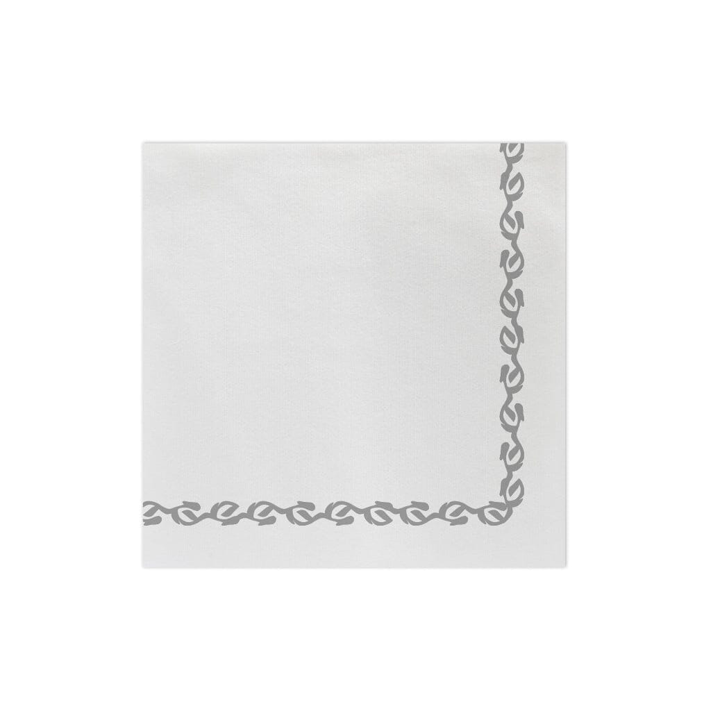 Vietri Disposable Papersoft Florentine Light Gray Dinner Napkins for Entertaining and Everyday Use