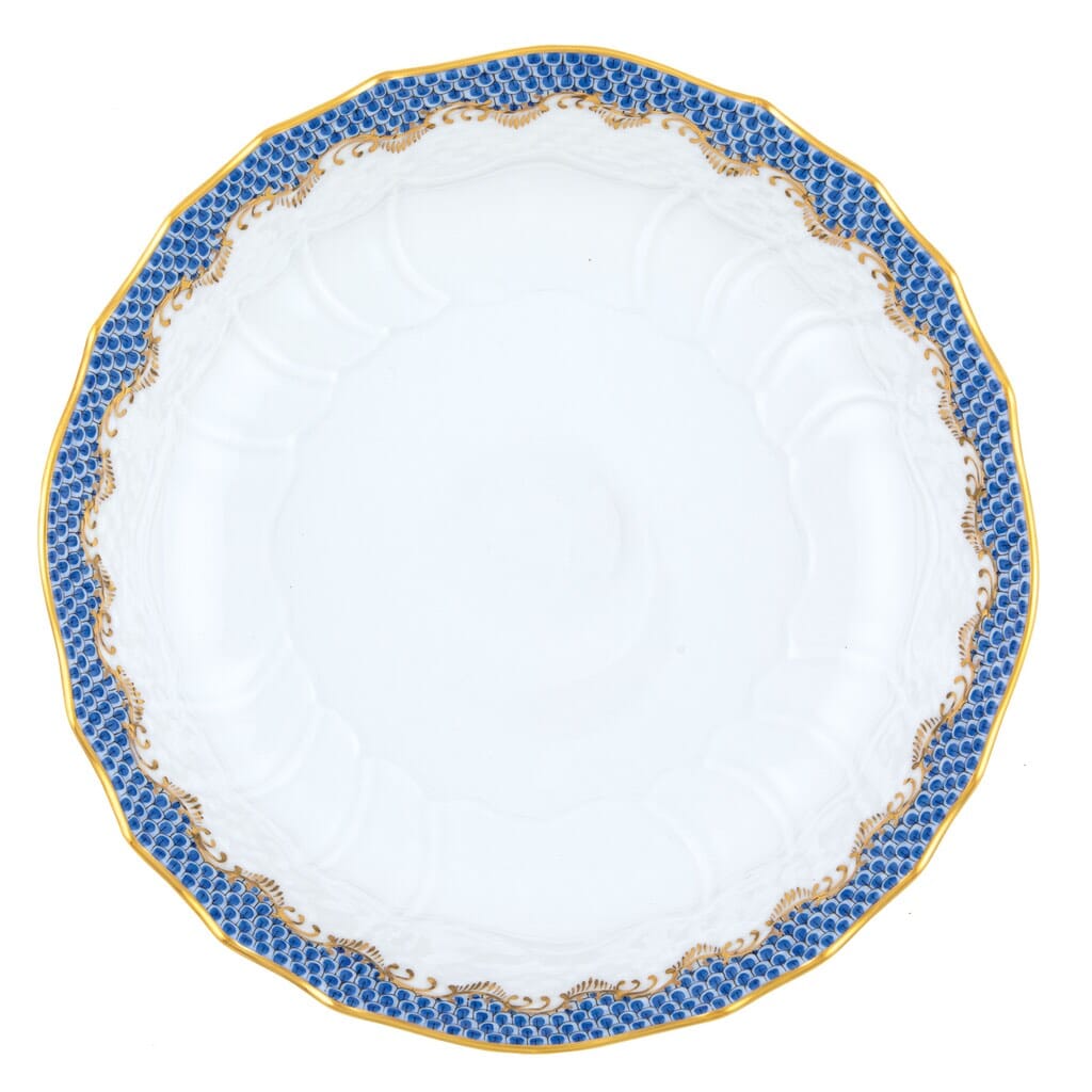 Herend Dinner Bowl with Fish Scale Scalloped Design