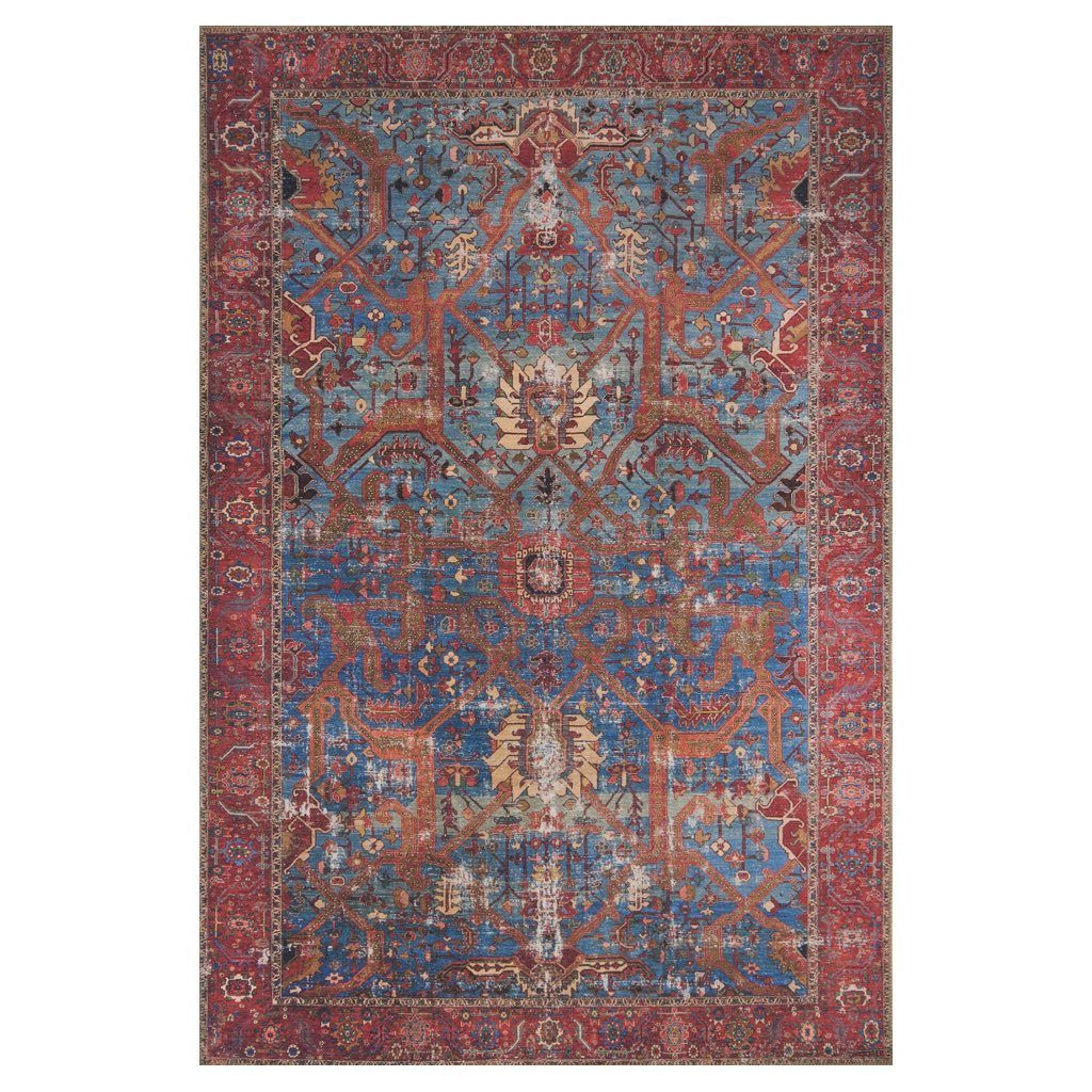 Loloi Loren LQ 10 Area Rug in Stunning Blue and Vibrant Red Colors