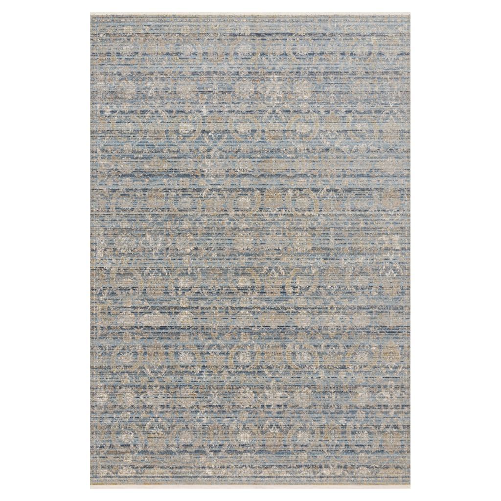 Loloi Claire CLE 03 Polyester Area Rug in Ocean and Gold