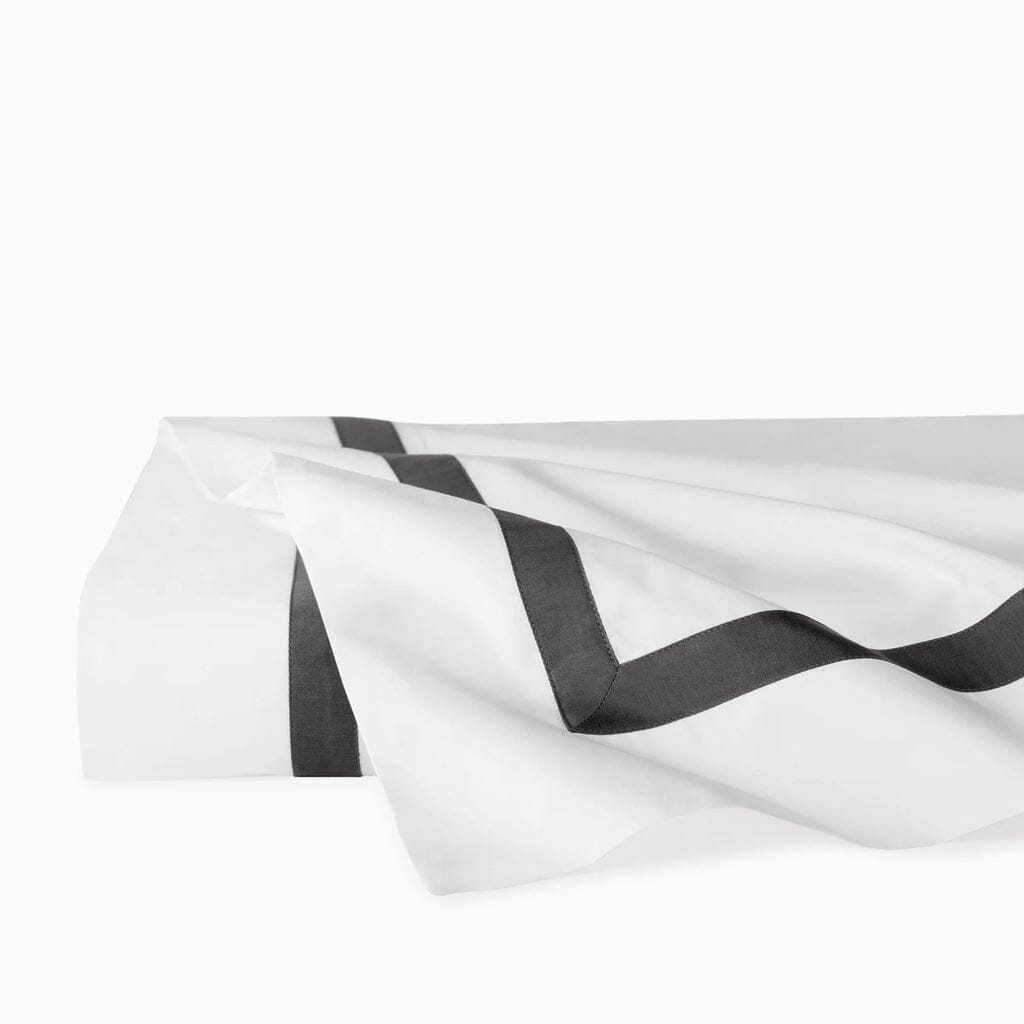 Luxurious Sferra Estate King-Size Flat Sheet, 114 x 114 with Sateen Applique