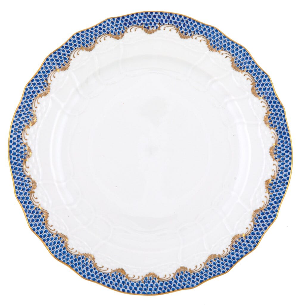Herend's Timeless Fish Scale Pattern 11-Inch Service Plate with 24K Gold Accents