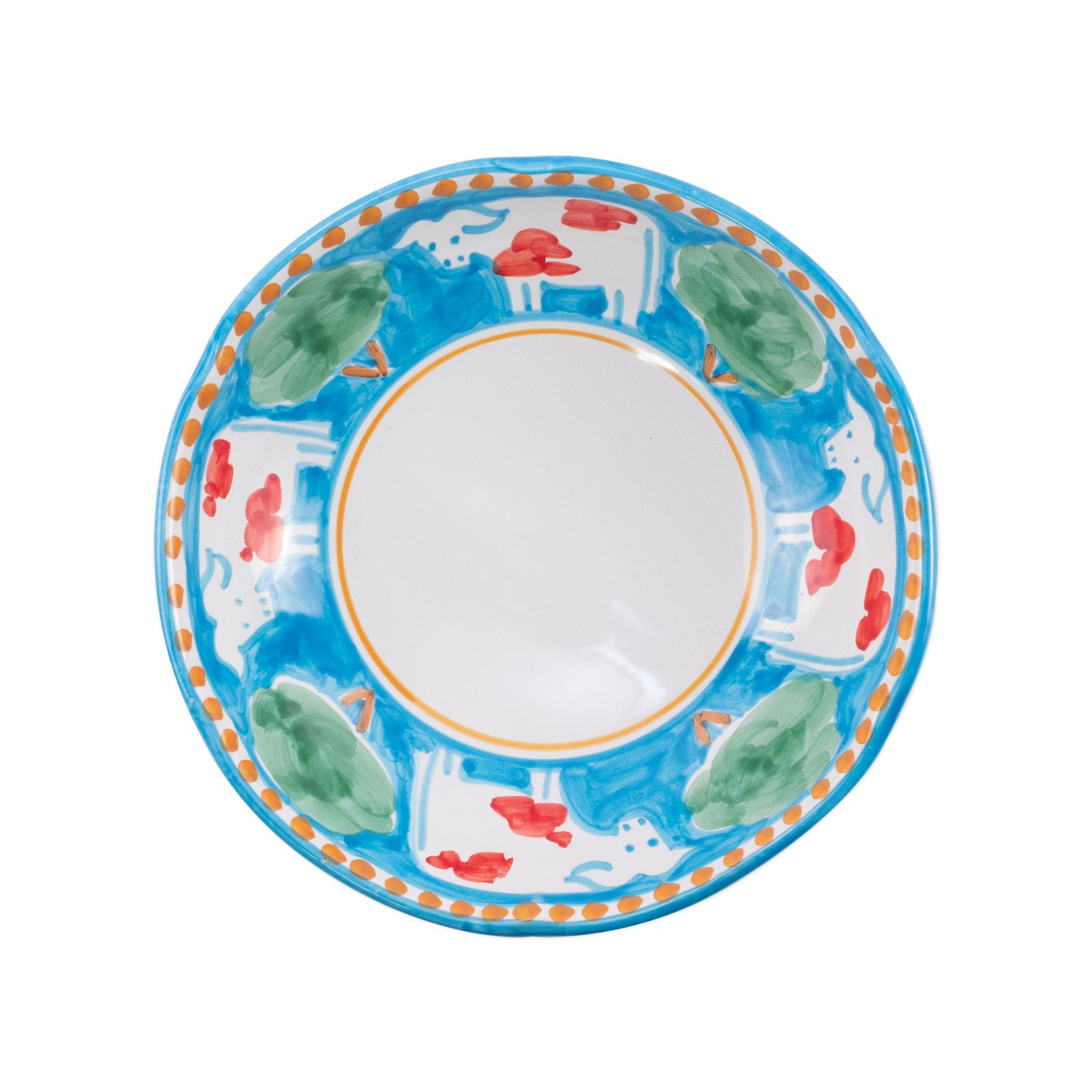 Vietri Italian Handmade Campagna Mucca Style Coupe-shaped Pasta Bowl