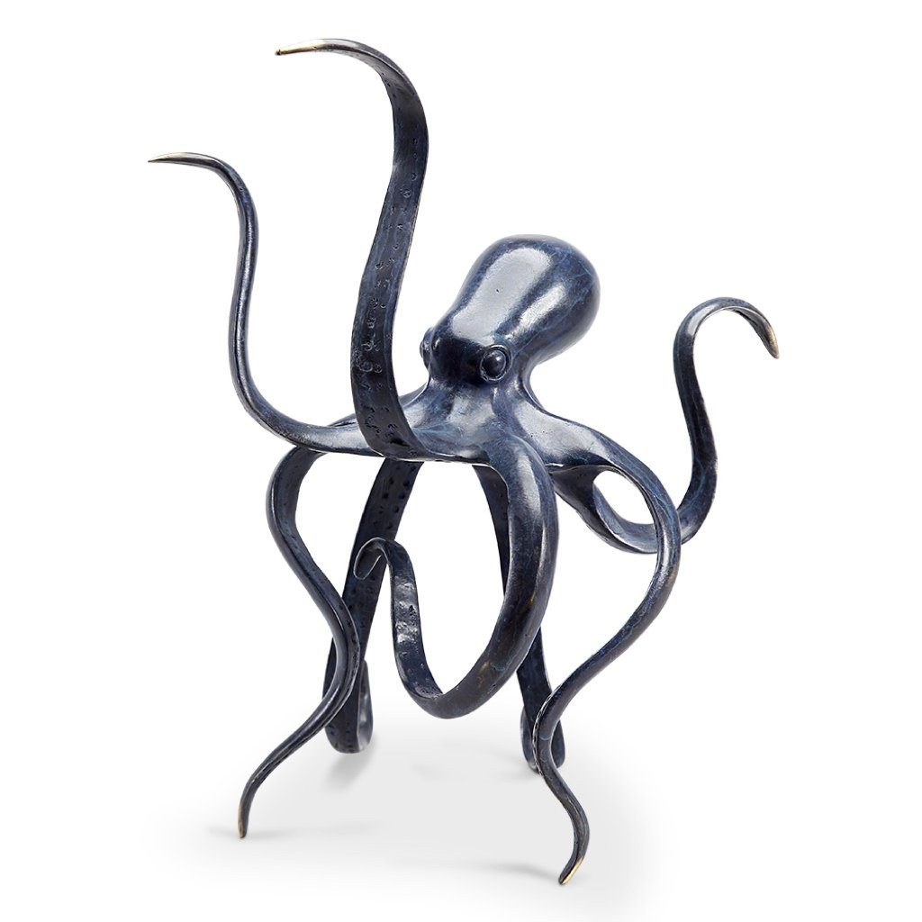 Vibrant Colored Handmade SPI Gallery Grabby Octopus Brass Sculpture
