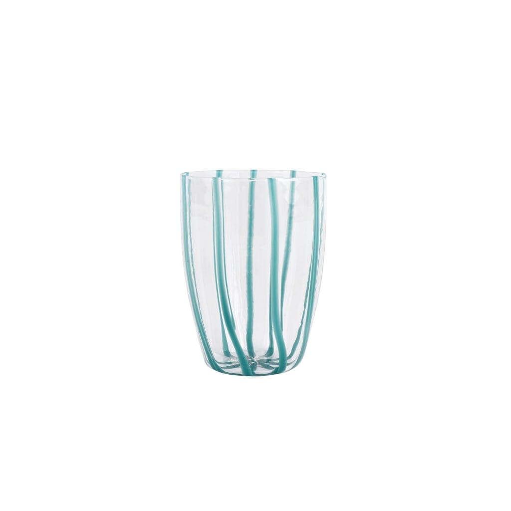 Italian Hand-Blown Vietri Nuovo Tall Tumbler with Vibrant Stripes
