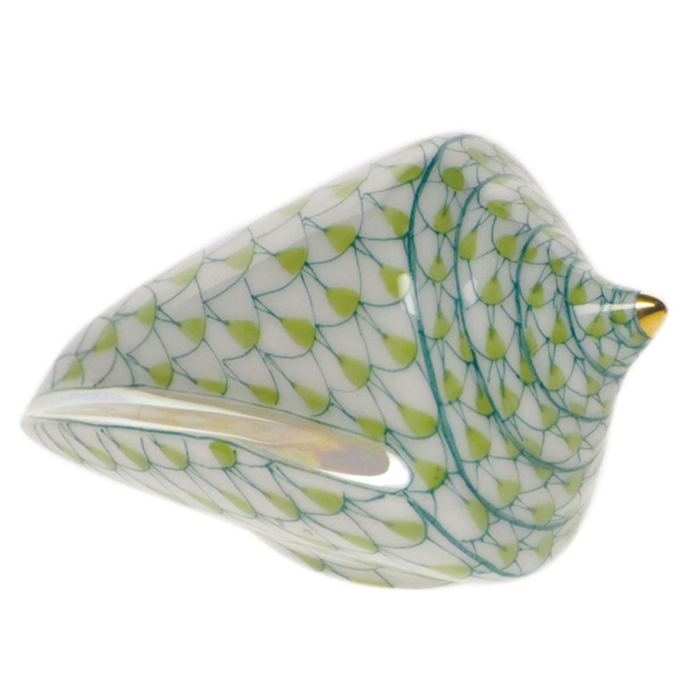Handmade and Hand - painted Herend Cone Shell Porcelain Piece