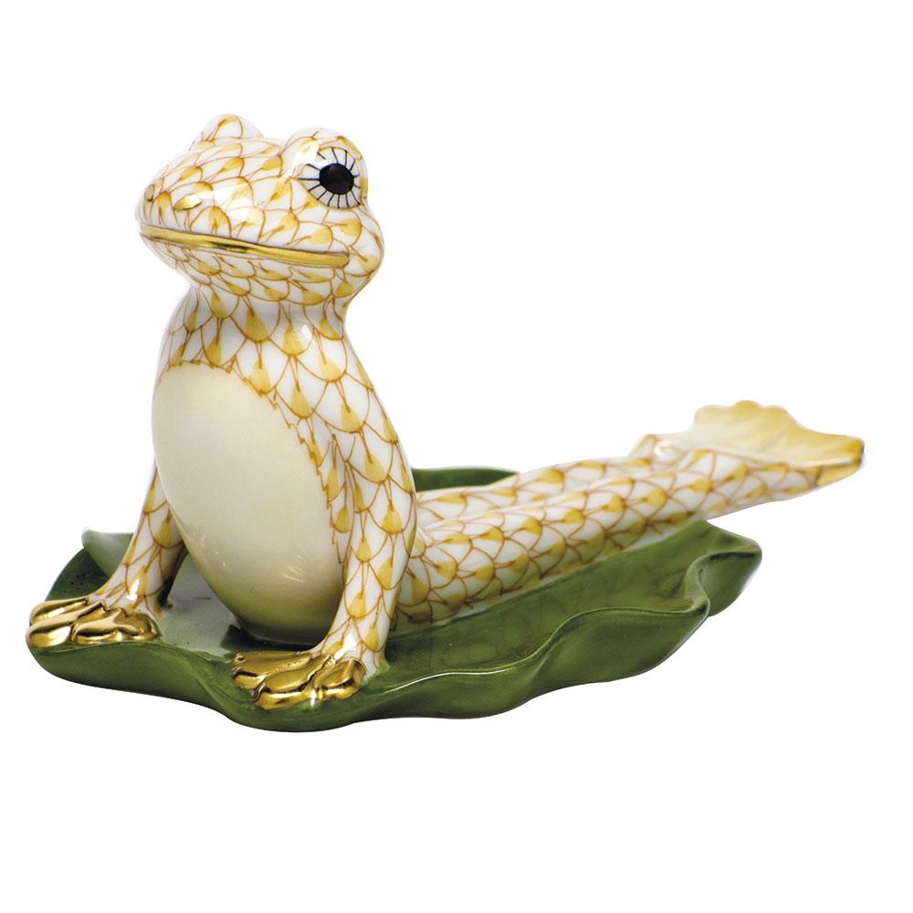 Exquisite Herend Hand - crafted Yoga Frog Figurine in Cobra Pose