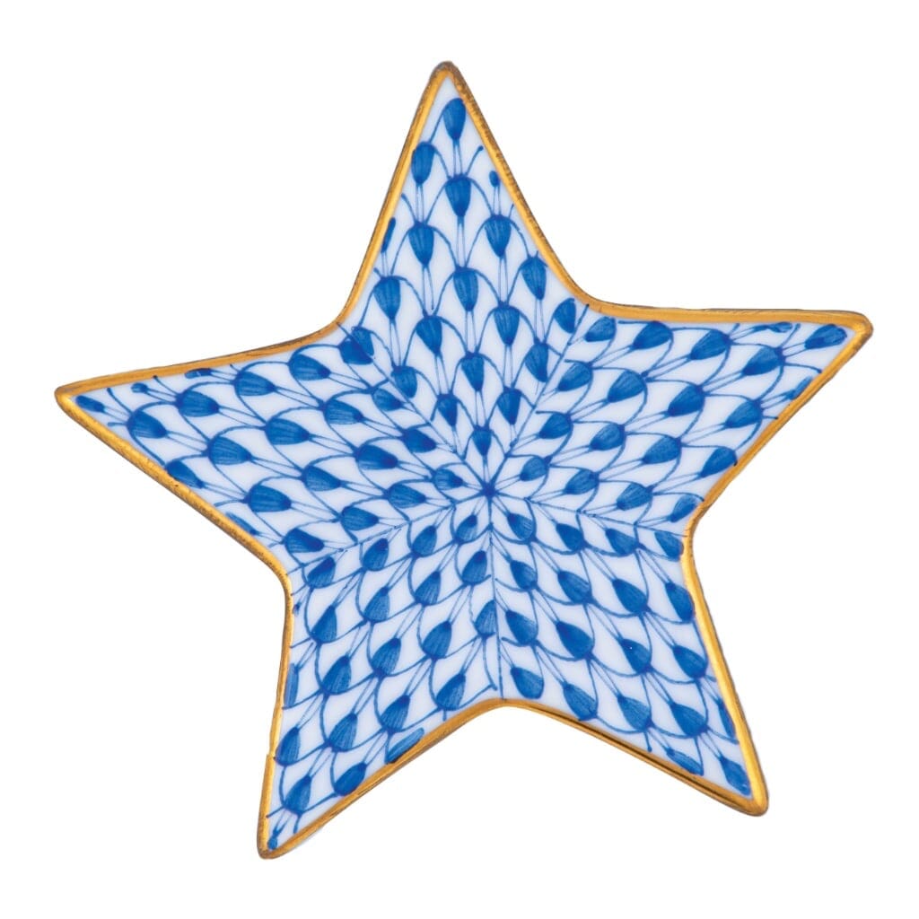 Exquisite Handmade Herend Star Figurine in 9 Vibrant Colors Trimmed with 24kt Gold