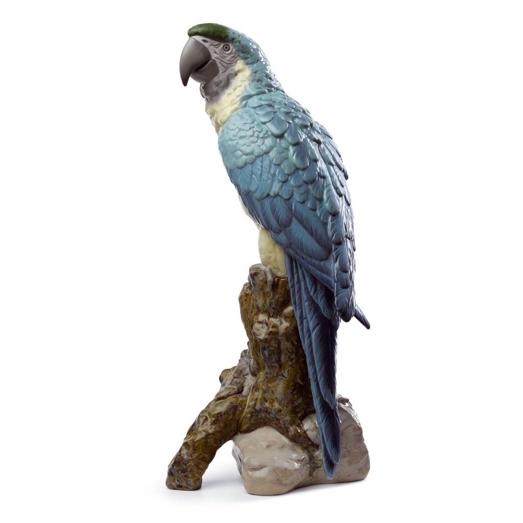 Exquisite Handmade Lladro Porcelain Macaw Bird Sculpture Figurine